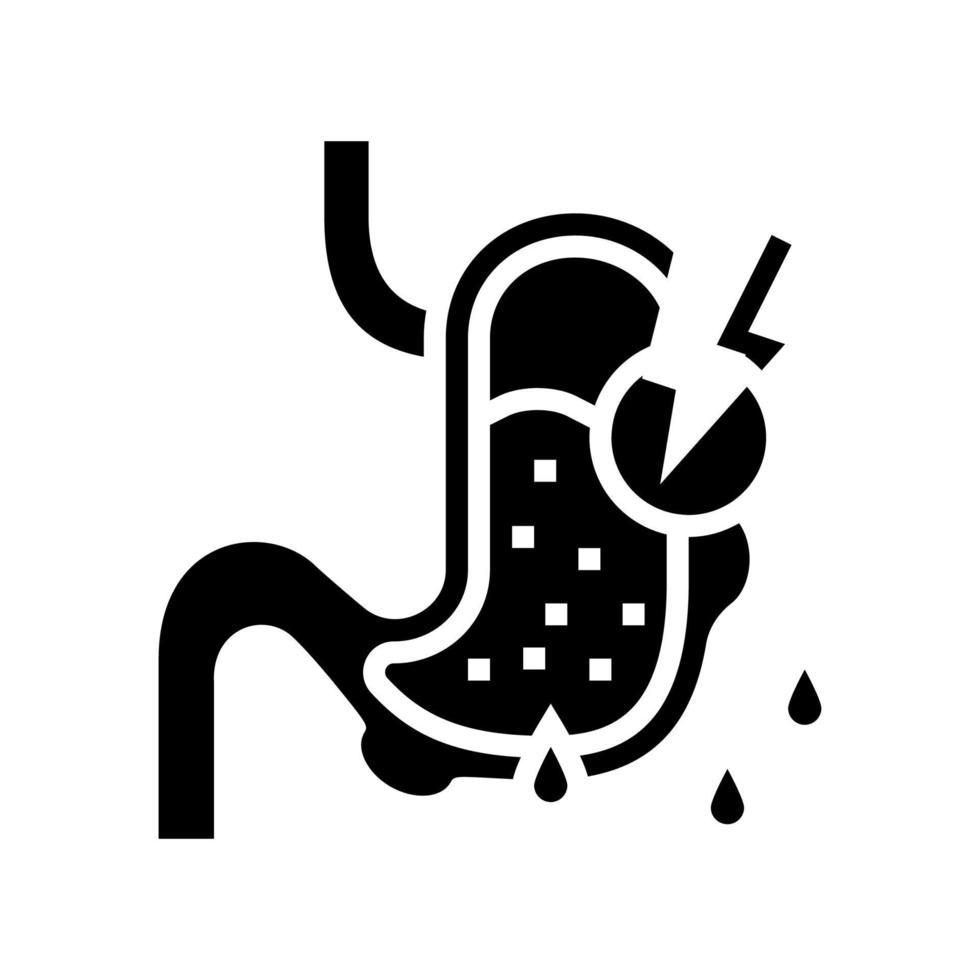 fuites dans l'illustration vectorielle de l'icône de la ligne du système gastro-intestinal vecteur