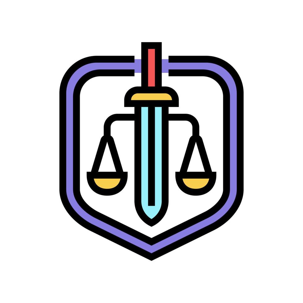 justice loi couleur icône illustration vectorielle vecteur