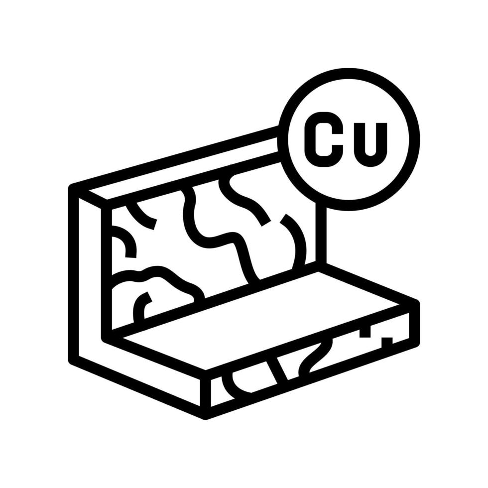 illustration vectorielle de l'icône de la ligne de profil métallique en cuivre vecteur