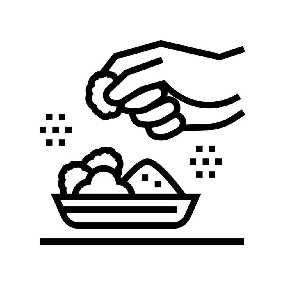 illustration vectorielle de l'icône de la ligne de repas aromatisant vecteur