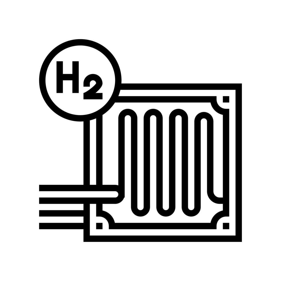 illustration vectorielle de l'icône de la ligne d'hydrogène des piles à combustible vecteur