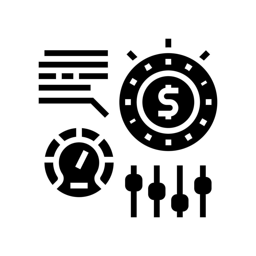 temps pour gagner de l'argent paramètres et optimiser l'illustration vectorielle de l'icône de glyphe vecteur