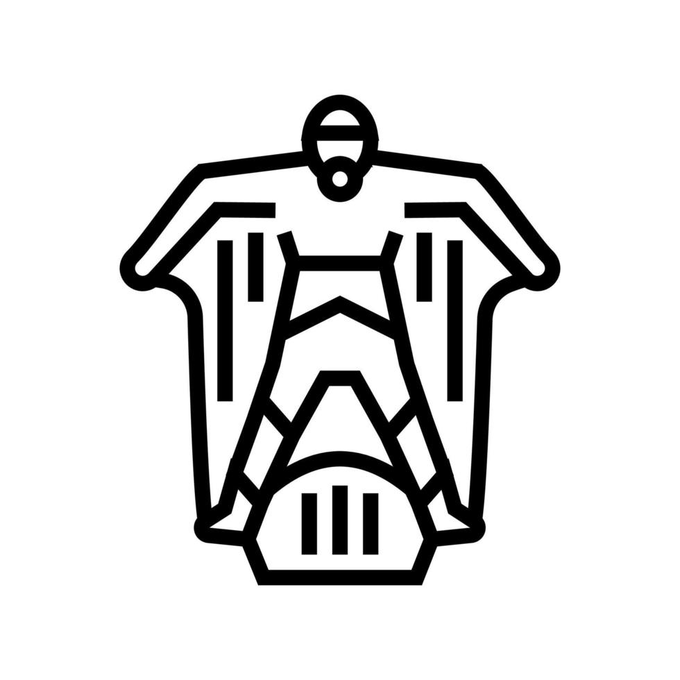 illustration vectorielle de l'icône de la ligne du sportif wingsuit vecteur