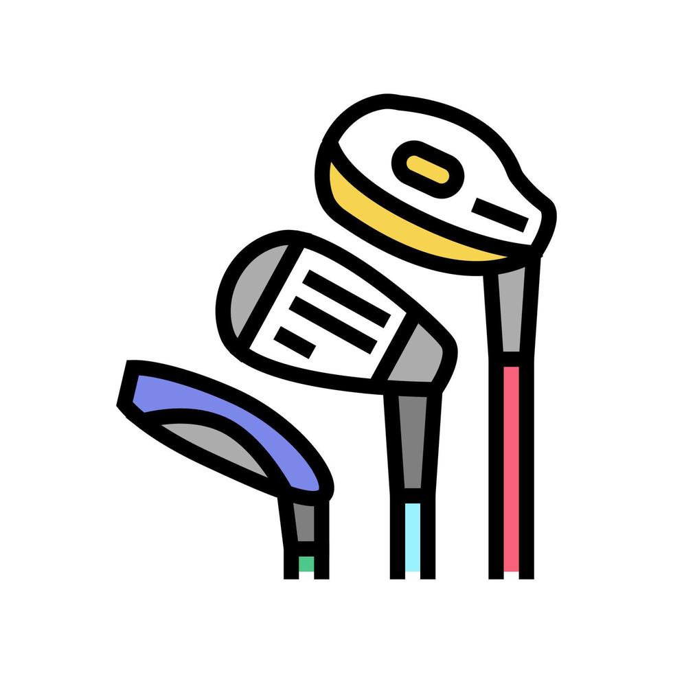 illustration vectorielle d'icône de couleur de clubs de golf vecteur