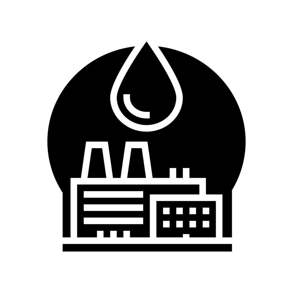 pétrochimie usine chimique industrielle glyphe icône illustration vectorielle vecteur