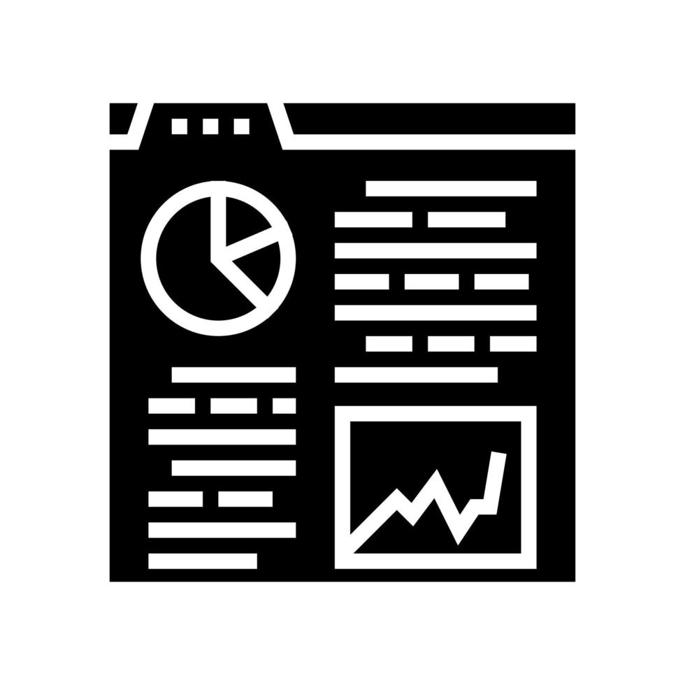 rapport d'analyse glyphe icône illustration vectorielle vecteur