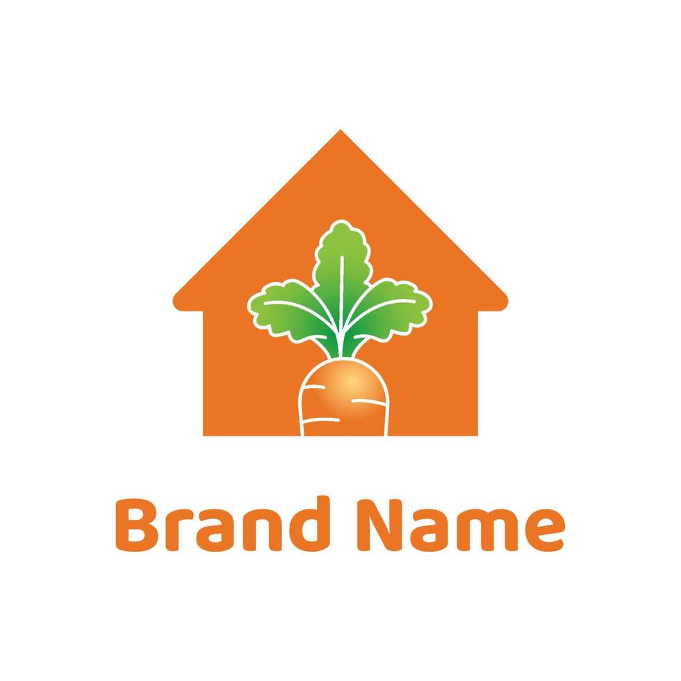 modèle de vecteur de logo maison carotte simple