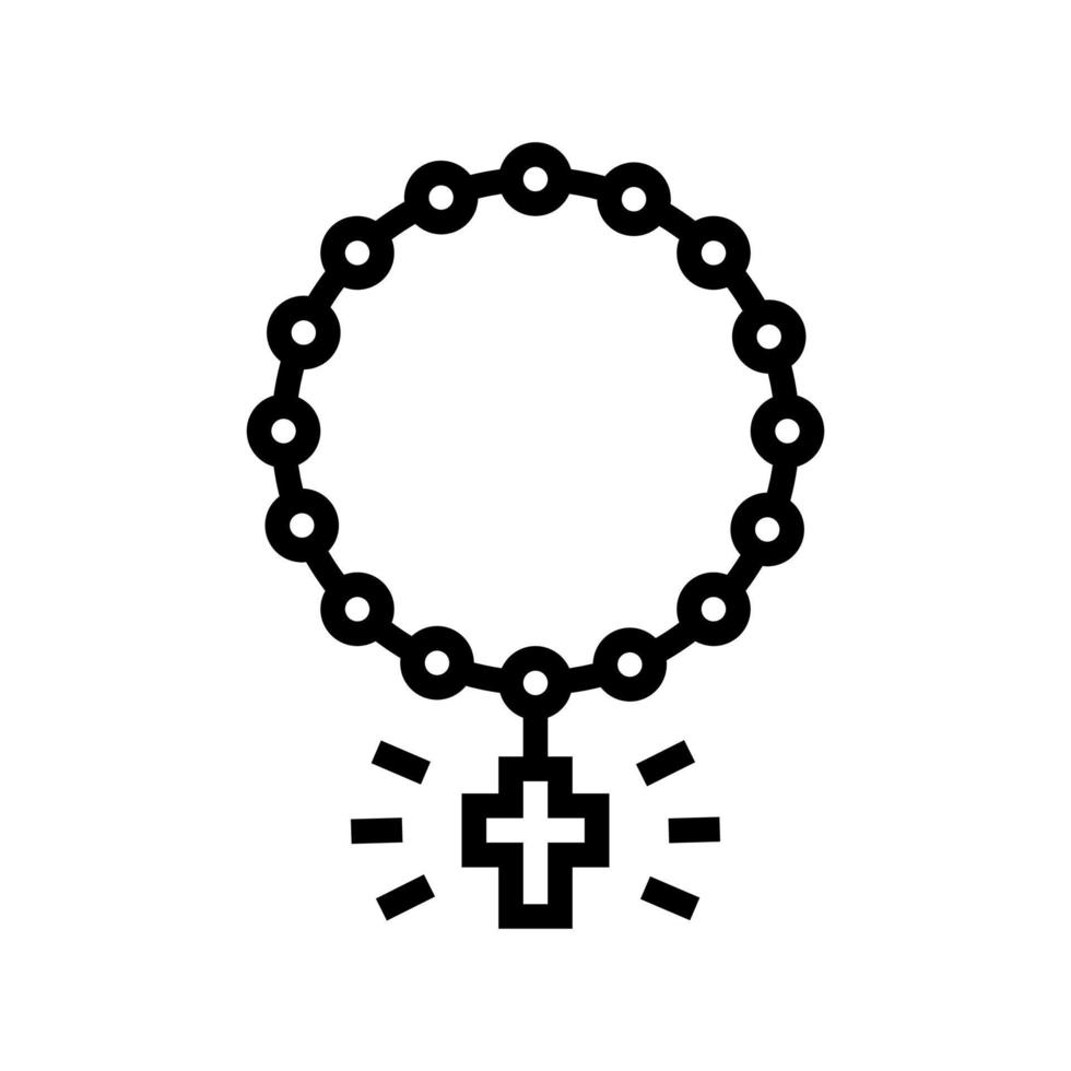 illustration vectorielle d'icône de ligne de christianisme croisé vecteur