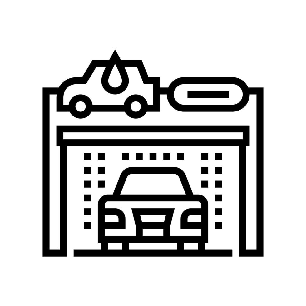 illustration vectorielle de l'icône de la ligne de service de lavage de voiture sans contact vecteur