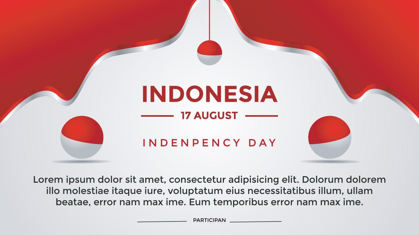 modèle de bannière de thème de la fête de l'indépendance indonésienne vecteur