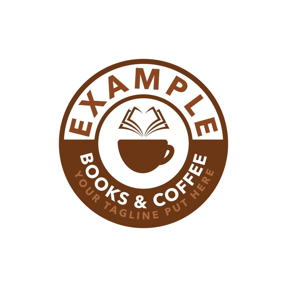 modèle de logo de livre de café cercle vecteur