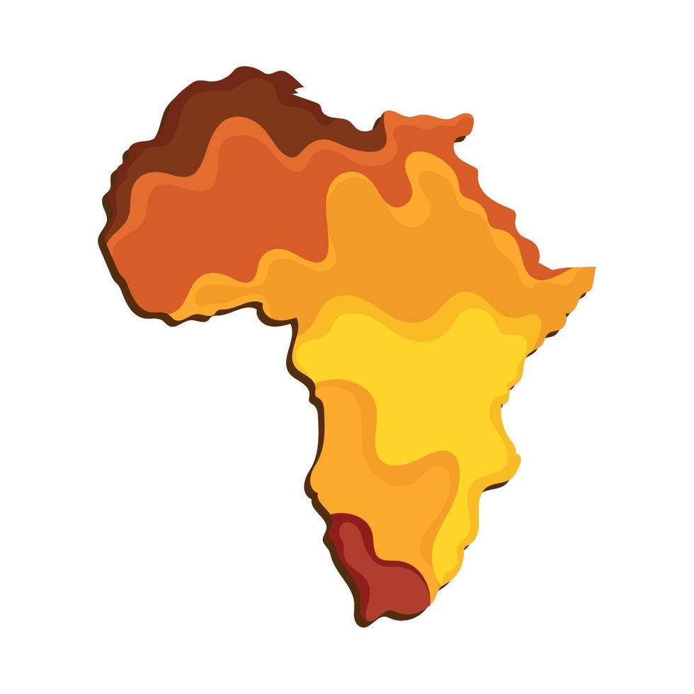 carte africaine jaune vecteur