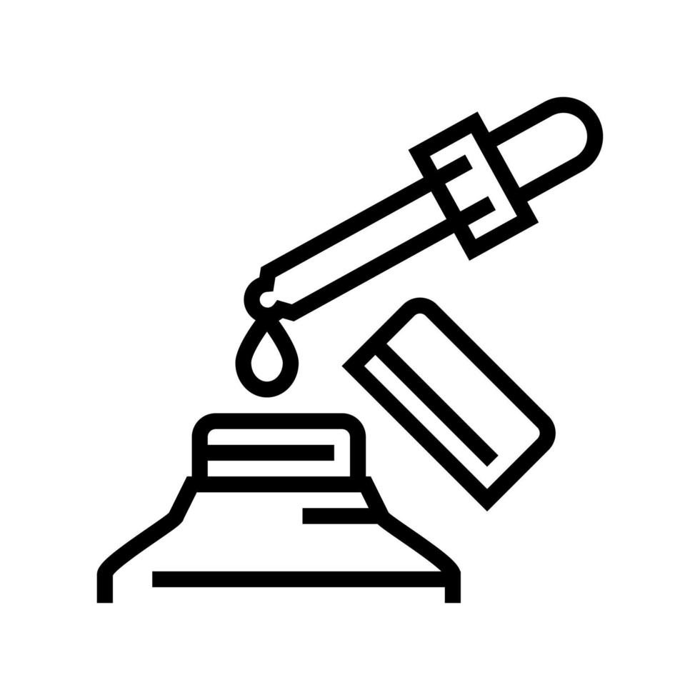 médecine homéopathie liquide tombant de l'icône de la ligne de pipette illustration vectorielle vecteur