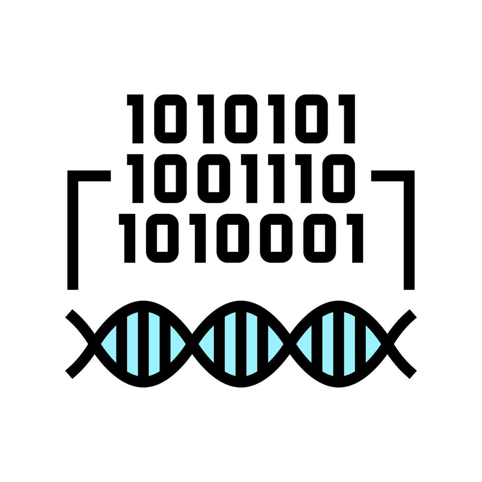 code binaire informations génétiques icône de couleur illustration vectorielle vecteur
