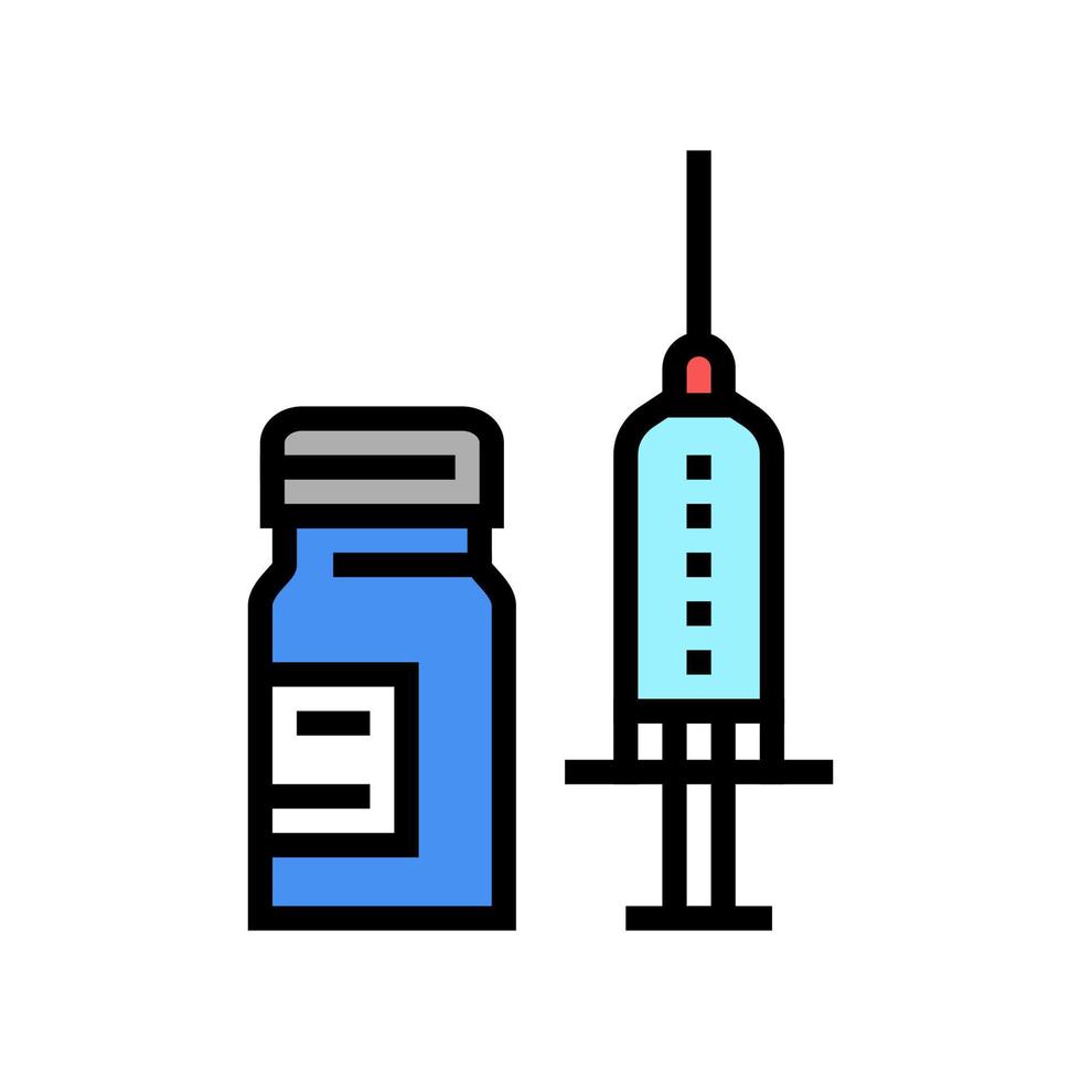 seringue anesthésie et ampoule couleur icône illustration vectorielle vecteur