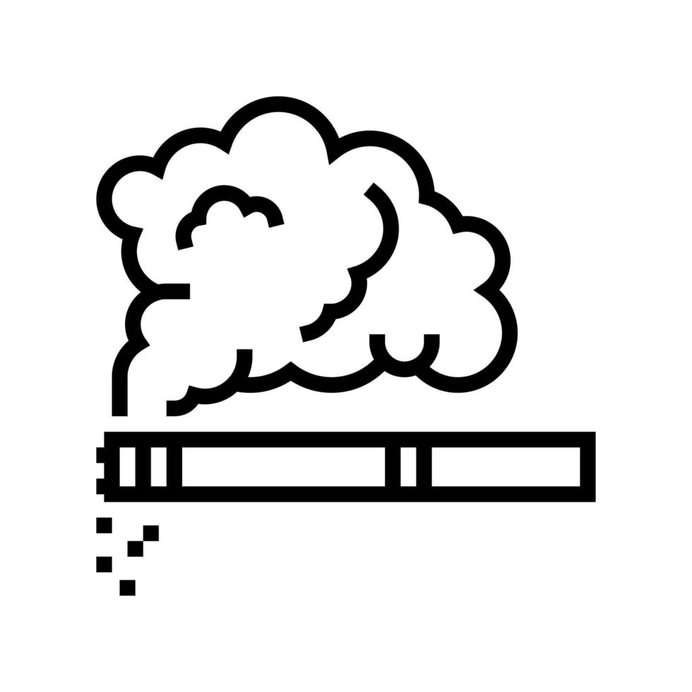 illustration vectorielle de l'icône de la ligne de fumée de tabac vecteur
