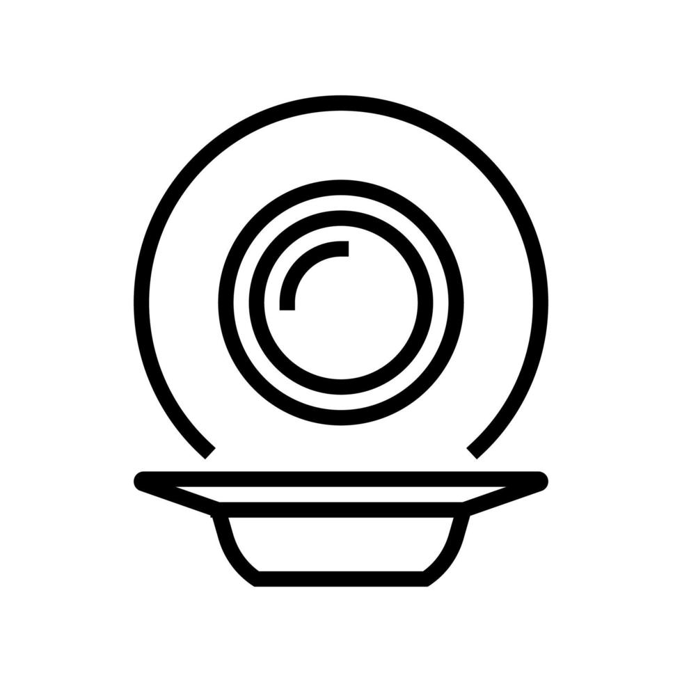 illustration vectorielle de l'icône de la ligne de l'assiette à soupe vecteur
