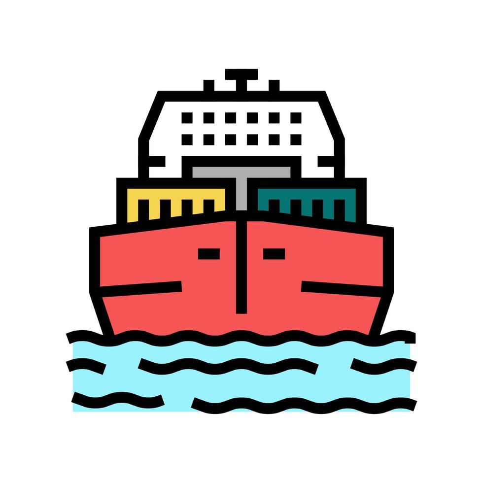 illustration vectorielle d'icône de couleur de livraison de fret maritime vecteur