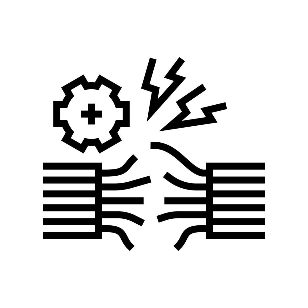 illustration vectorielle de l'icône de la ligne de rupture de fil vecteur