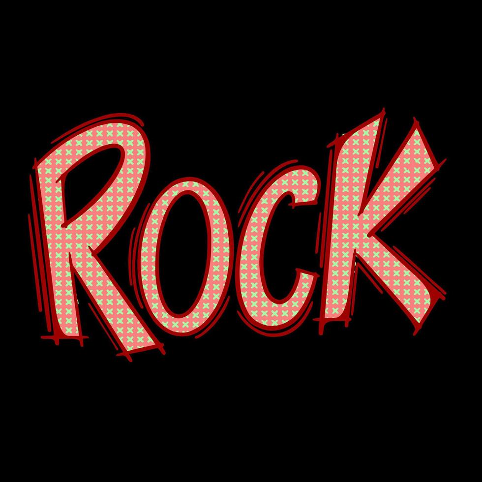 vecteur d'illustration de typographie rock coloré pour impression sur t-shirt, affiche, logo, autocollants, etc.