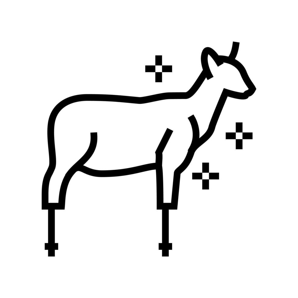 illustration vectorielle de l'icône de la ligne d'animaux à sabots en peluche vecteur