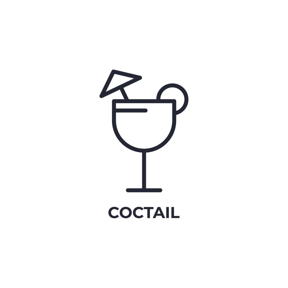 Le signe vectoriel du symbole de cocktail est isolé sur un fond blanc. couleur de l'icône modifiable.