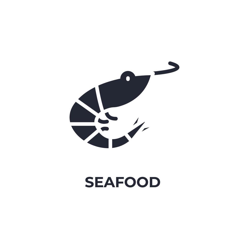 Le signe vectoriel du symbole des fruits de mer est isolé sur fond blanc. couleur de l'icône modifiable.