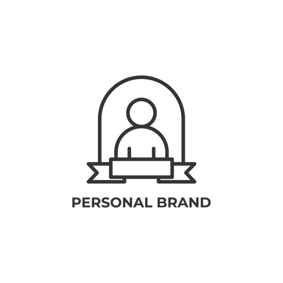 Le signe vectoriel du symbole de la marque personnelle est isolé sur un fond blanc. couleur de l'icône modifiable.