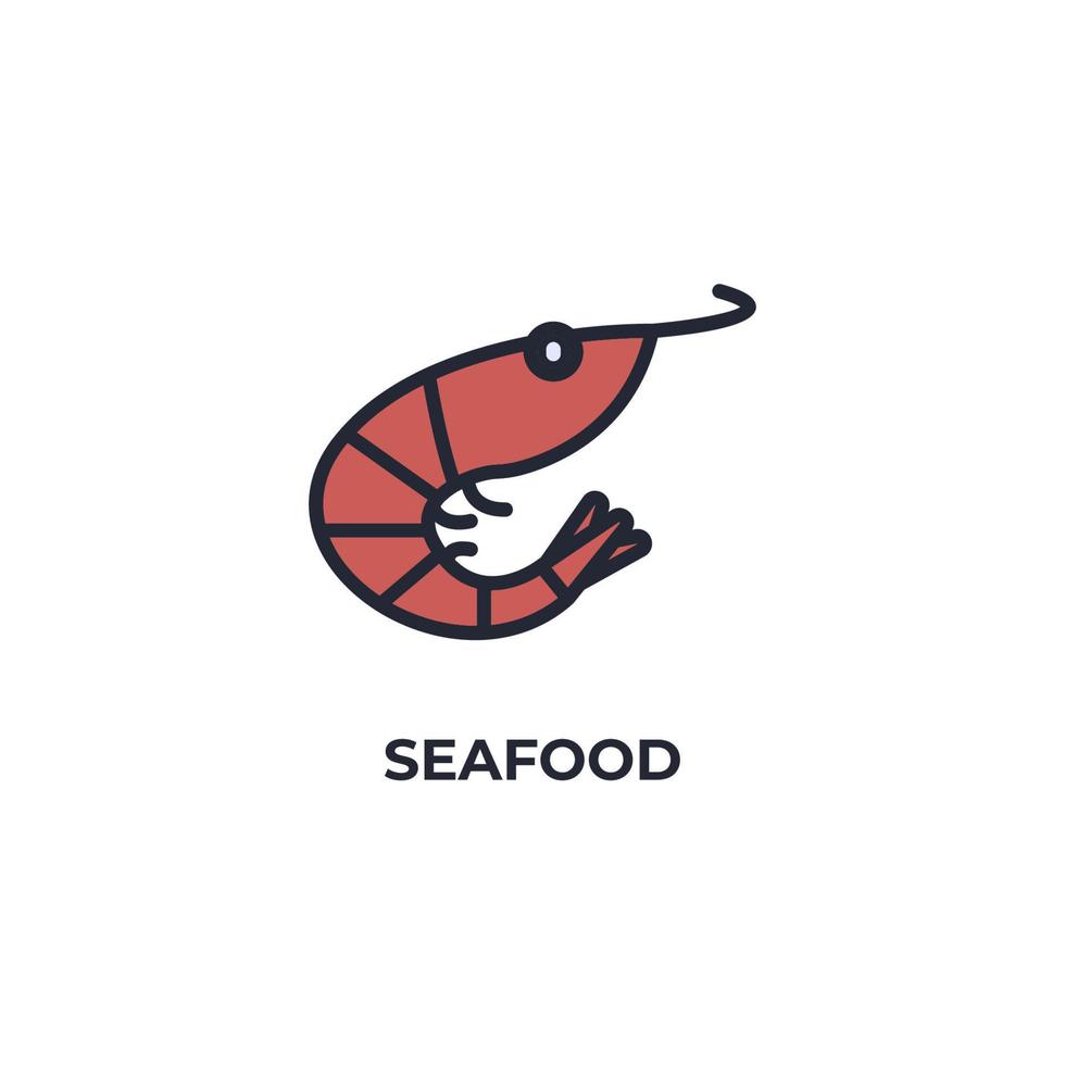 icône de vecteur de fruits de mer. illustration vectorielle design plat coloré. graphiques vectoriels