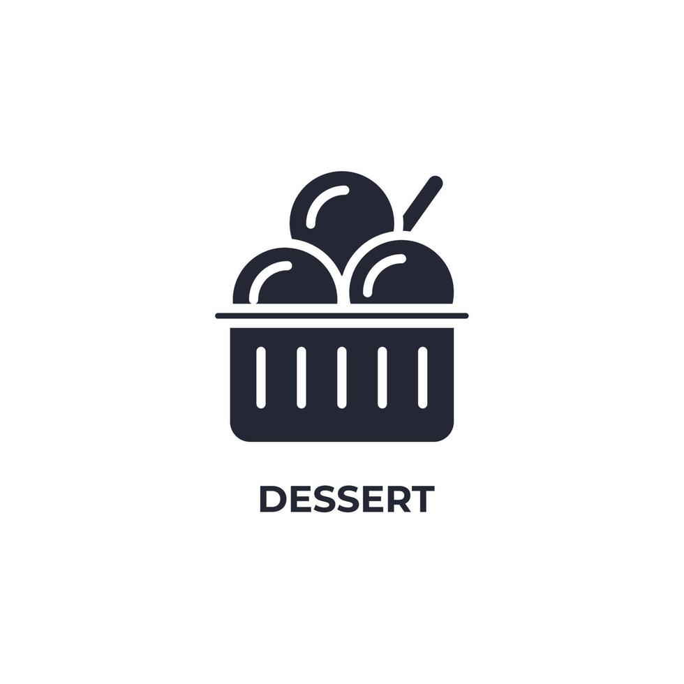 Le signe vectoriel du symbole du dessert est isolé sur un fond blanc. couleur de l'icône modifiable.