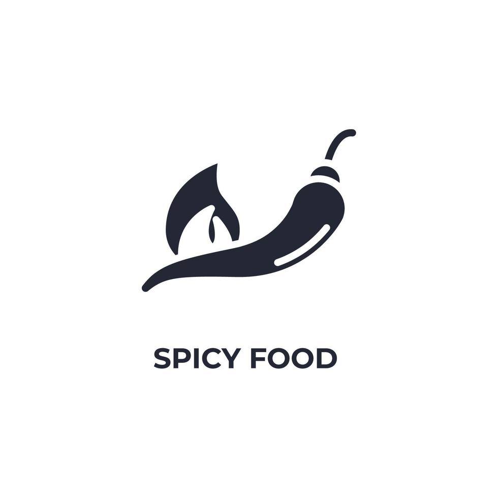 Le signe vectoriel du symbole de la nourriture épicée est isolé sur un fond blanc. couleur de l'icône modifiable.
