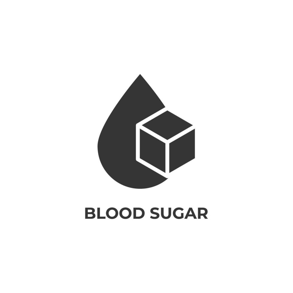 Le signe vectoriel du symbole de sucre dans le sang est isolé sur un fond blanc. couleur de l'icône modifiable.