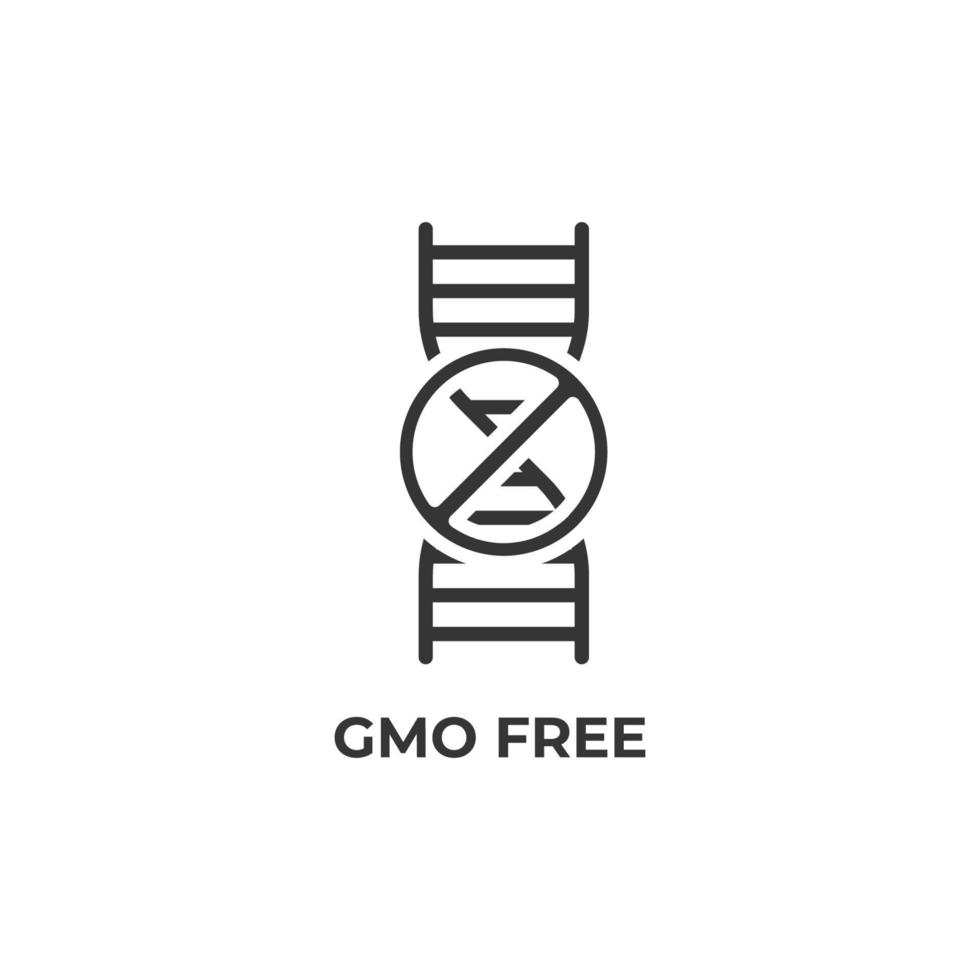 Le signe vectoriel du symbole sans OGM est isolé sur un fond blanc. couleur de l'icône modifiable.