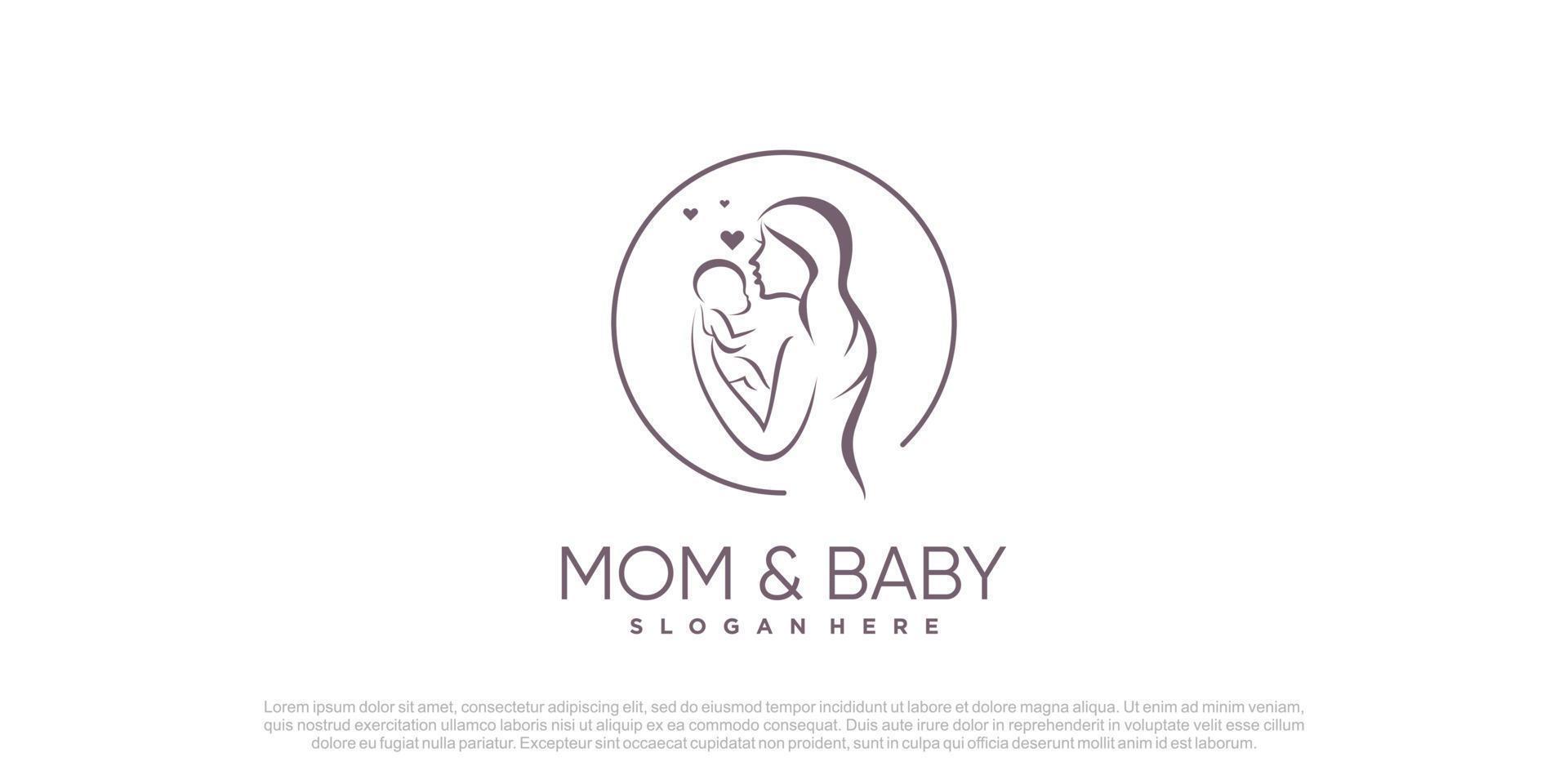 vecteur de conception de logo maman et bébé avec concept créatif unique