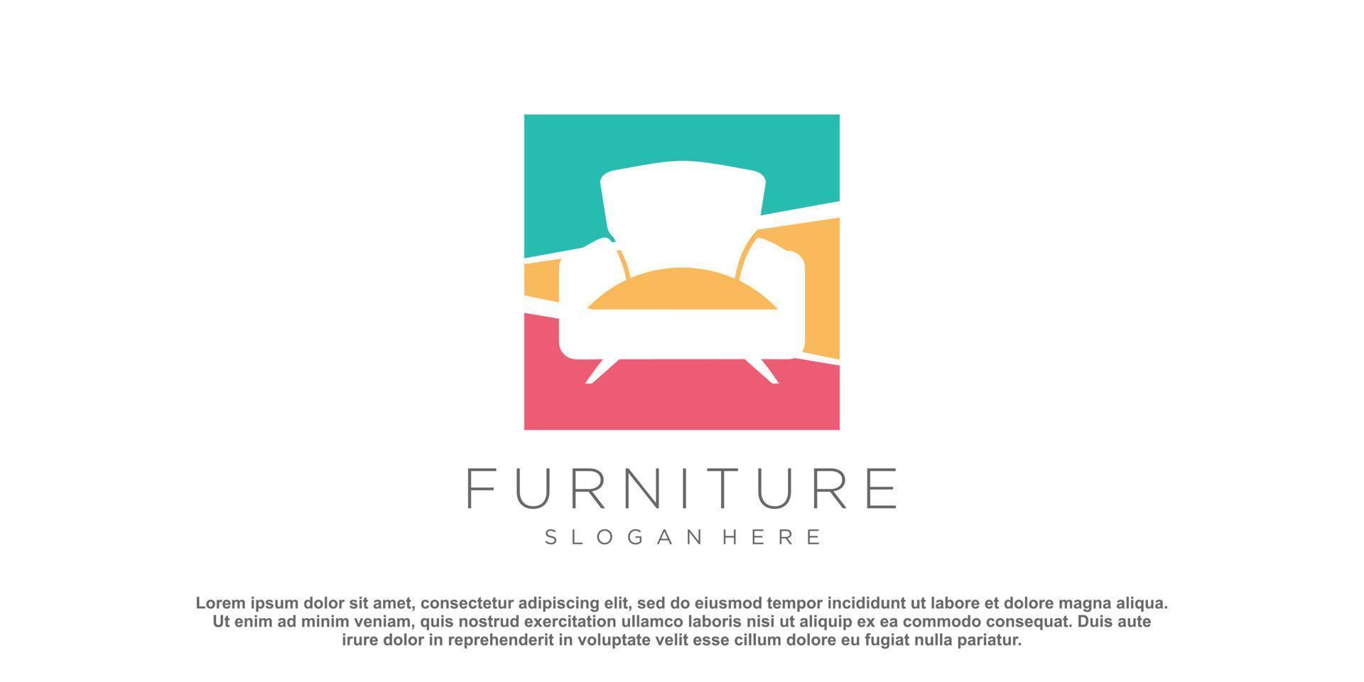 vecteur de conception de logo de meubles avec style de concept moderne créatif