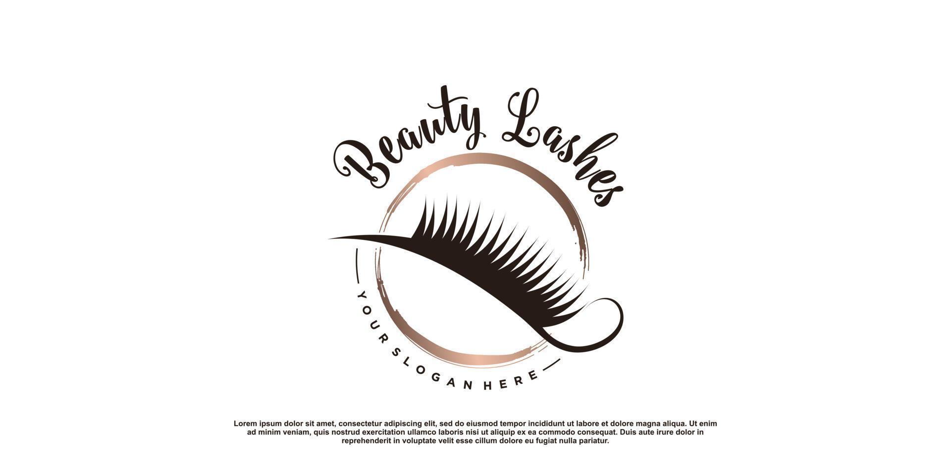 logo de beauté des cils pour les entreprises avec concept créatif vecteur