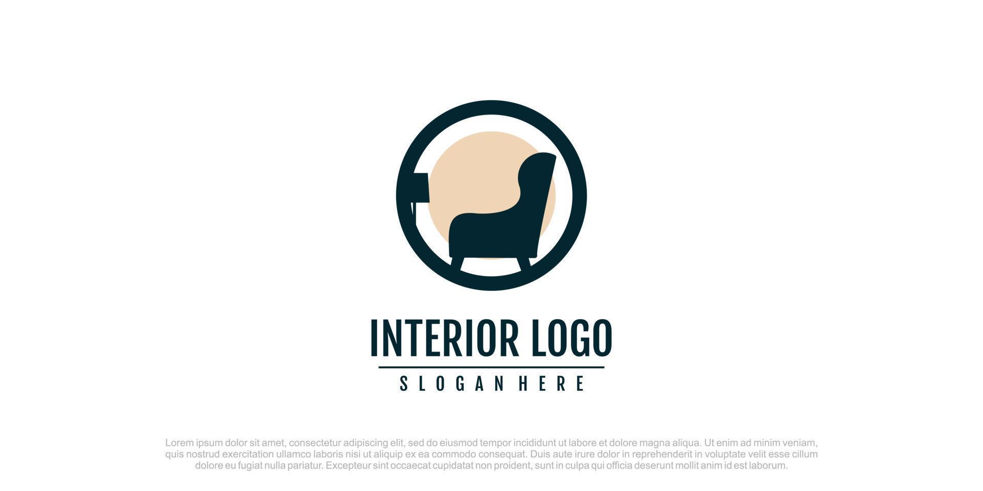 vecteur de conception de logo de meubles avec concept créatif pour les entreprises