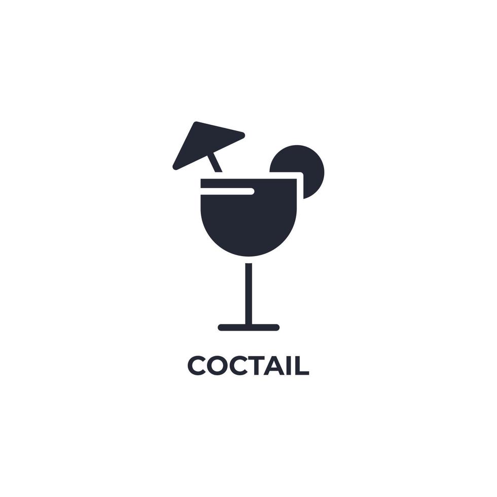 Le signe vectoriel du symbole de cocktail est isolé sur un fond blanc. couleur de l'icône modifiable.