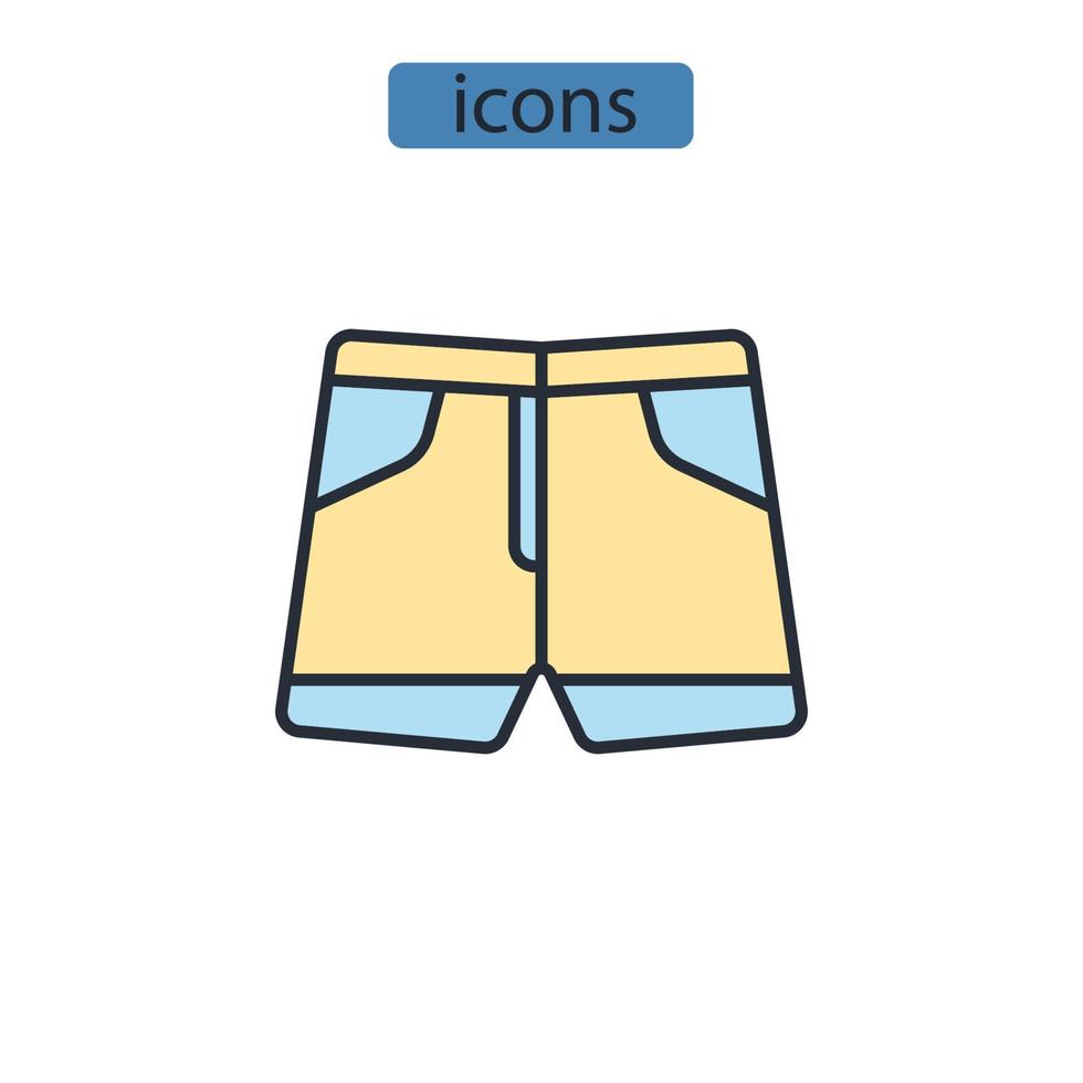 icônes de short symboles éléments vectoriels pour le web infographique vecteur
