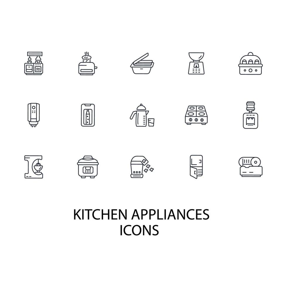 icônes d'appareils de cuisine symboles éléments vectoriels pour le web infographique vecteur