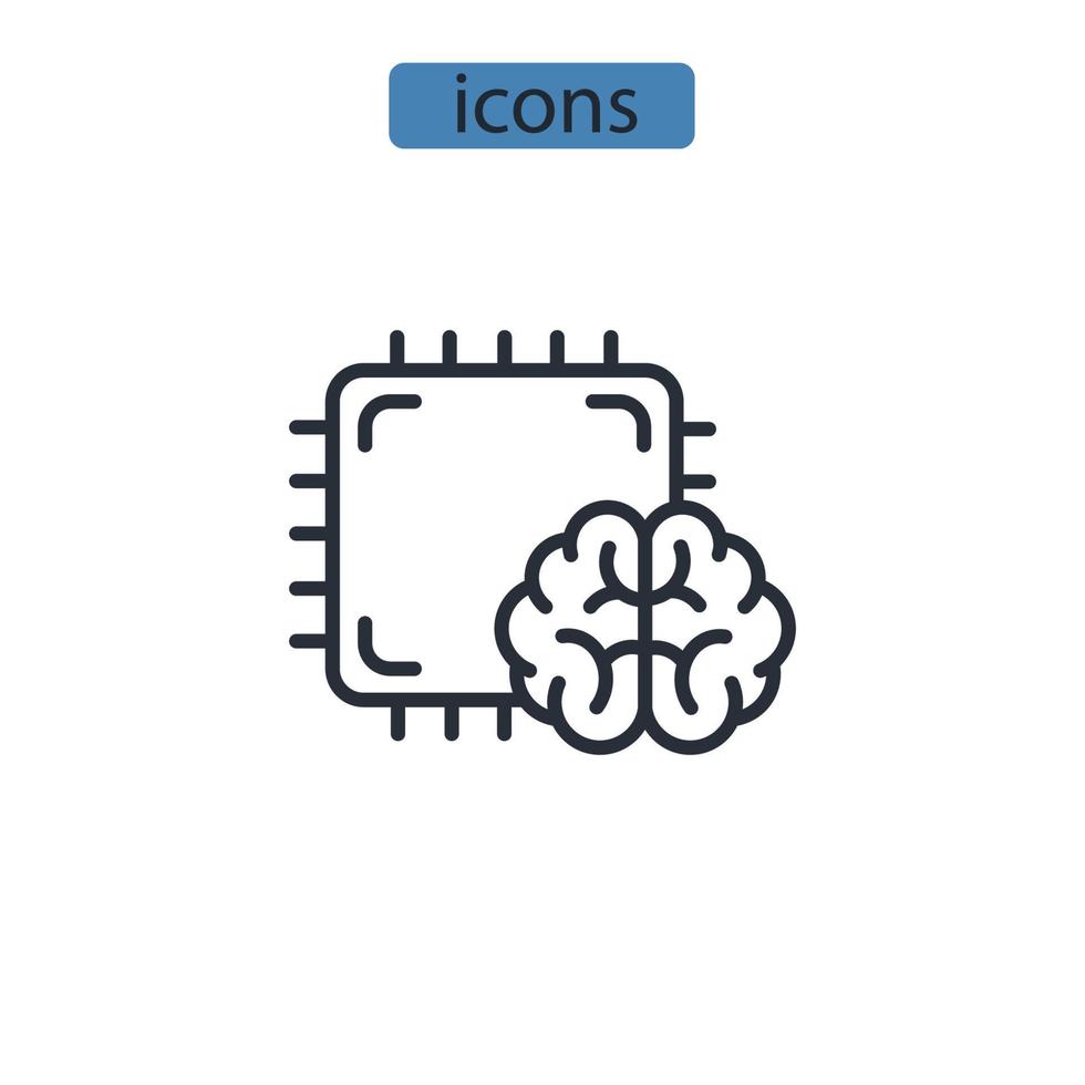 icônes d'intelligence artificielle symboles éléments vectoriels pour le web infographique vecteur