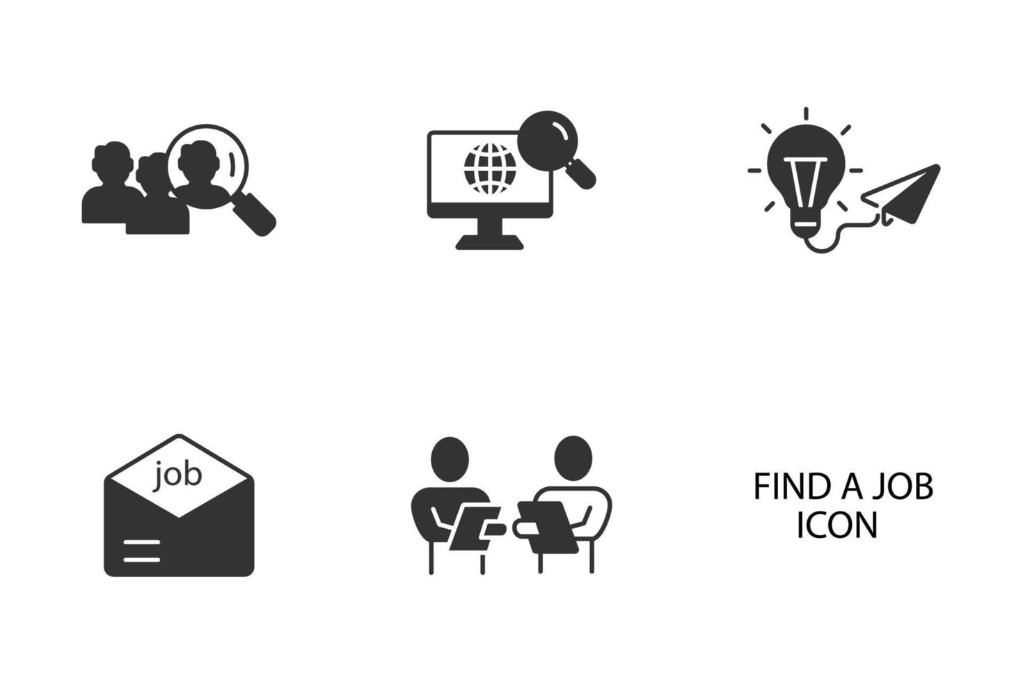trouver un ensemble d'icônes d'emploi. trouver un élément de vecteur de symbole de pack d'emplois pour le web infographique