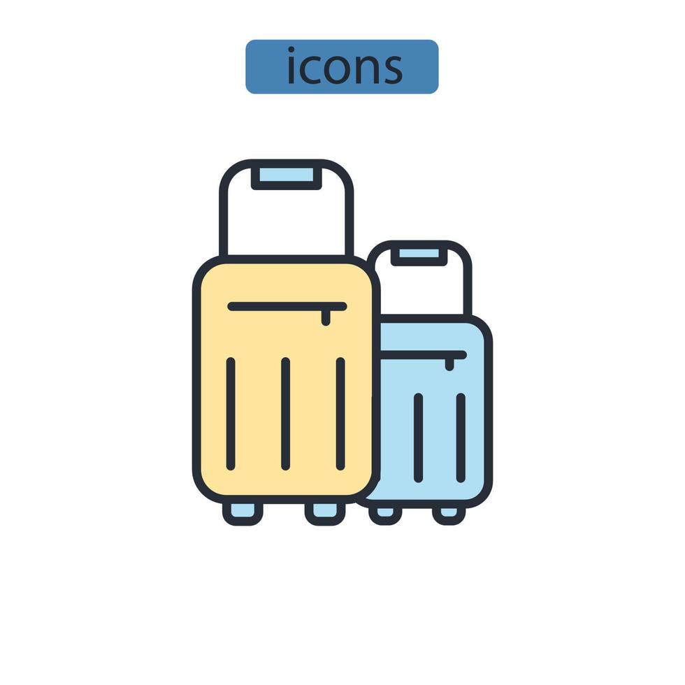 ensemble d'icônes de valise. valise pack symbole éléments vectoriels pour le web infographique vecteur