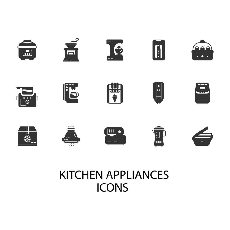 icônes d'appareils de cuisine symboles éléments vectoriels pour le web infographique vecteur