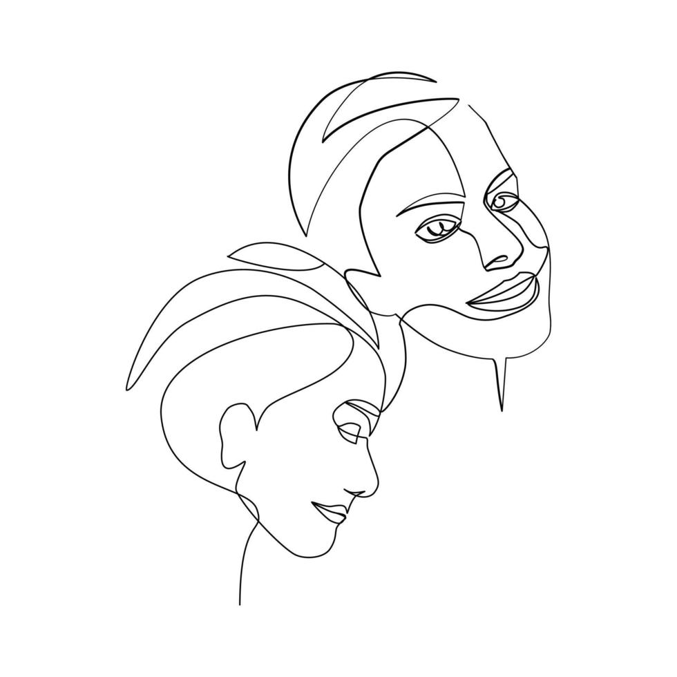 illustration vectorielle de femmes dans le style d'art en ligne vecteur