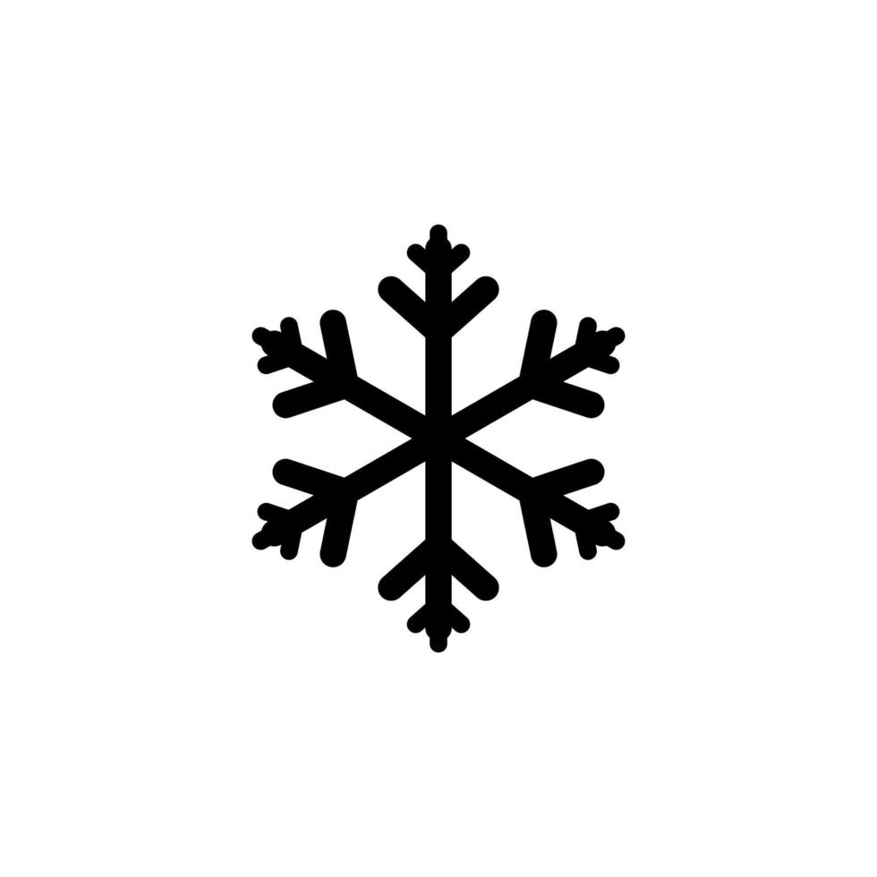 icône de flocon de neige, logo isolé sur fond blanc vecteur