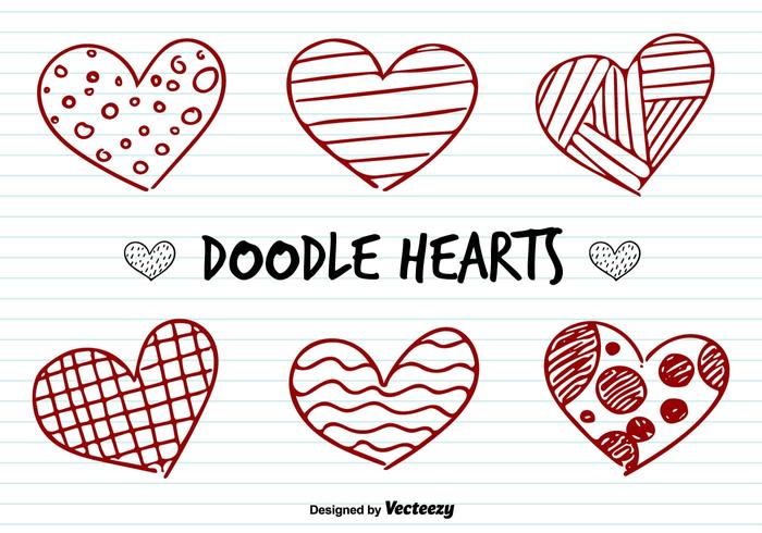 Love Heart Doodle Vectors