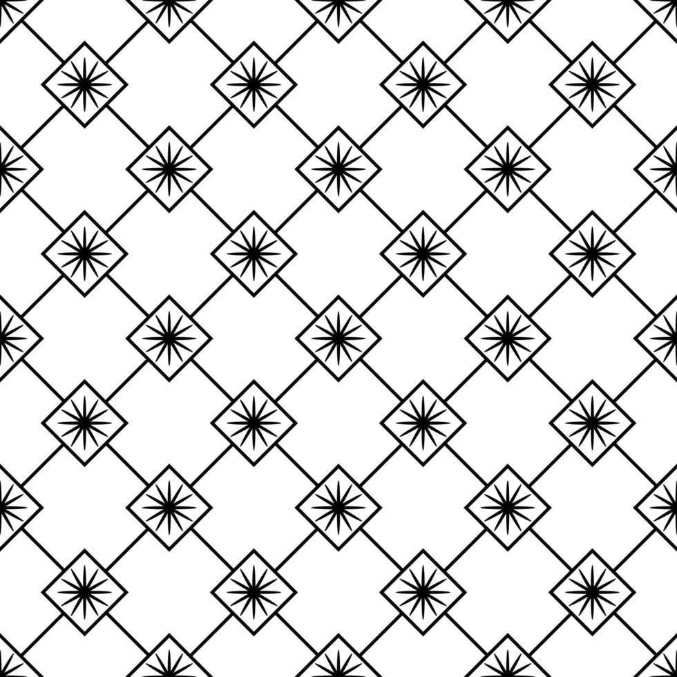 motif floral géométrique de mandalas boho asiatiques noirs et blancs pour l'impression sur tissu, autres produits sur demande vecteur