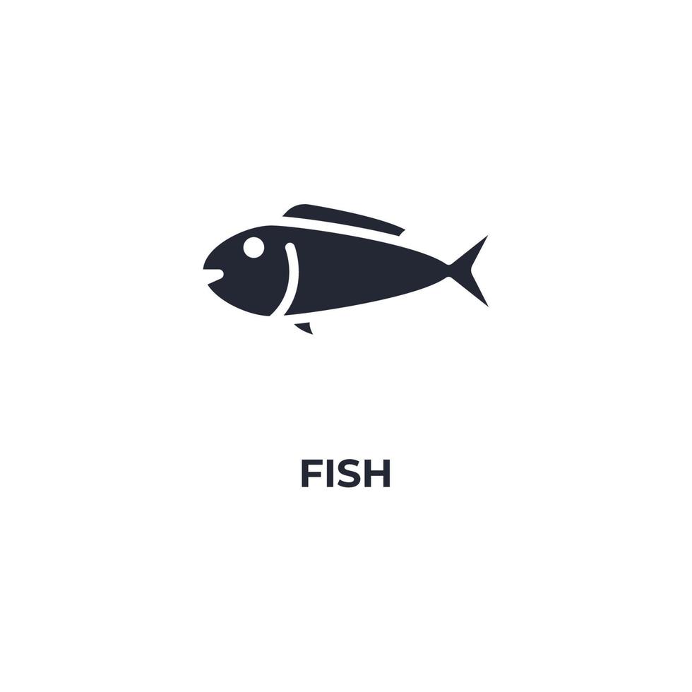 Le signe vectoriel du symbole du poisson est isolé sur un fond blanc. couleur de l'icône modifiable.
