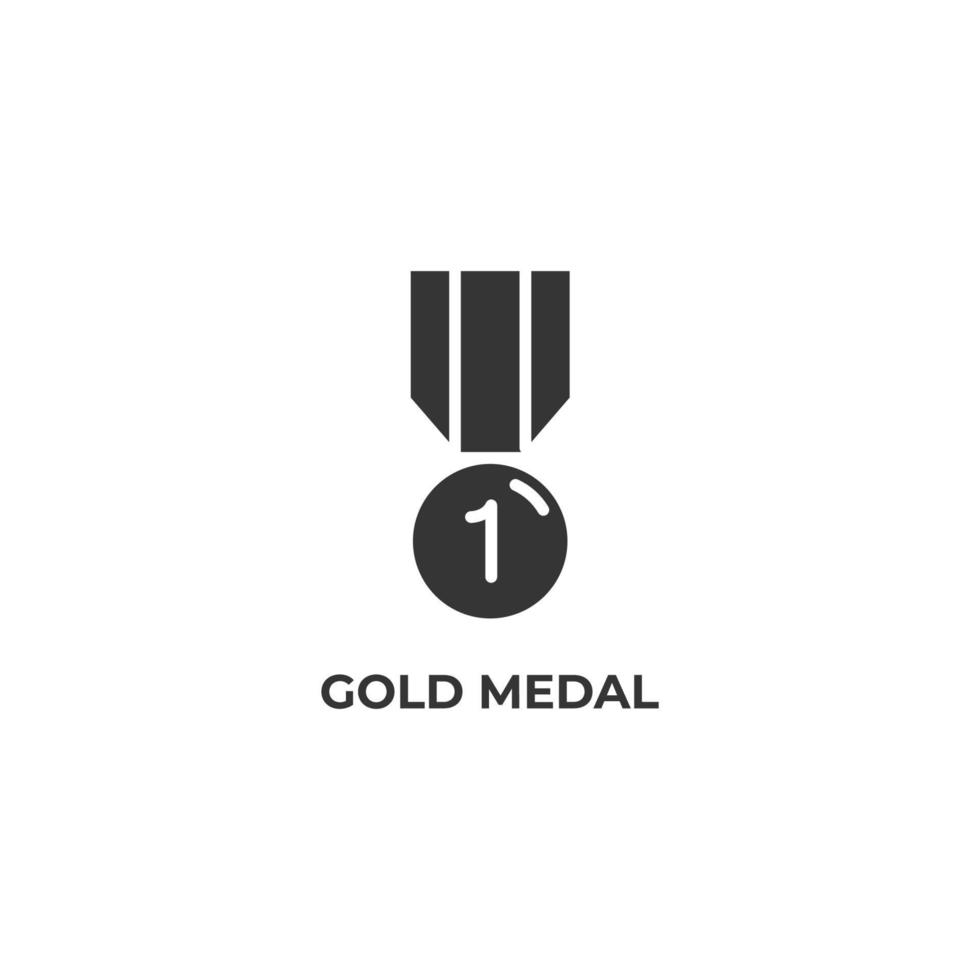 Le signe vectoriel du symbole de la médaille d'or est isolé sur un fond blanc. couleur de l'icône modifiable.